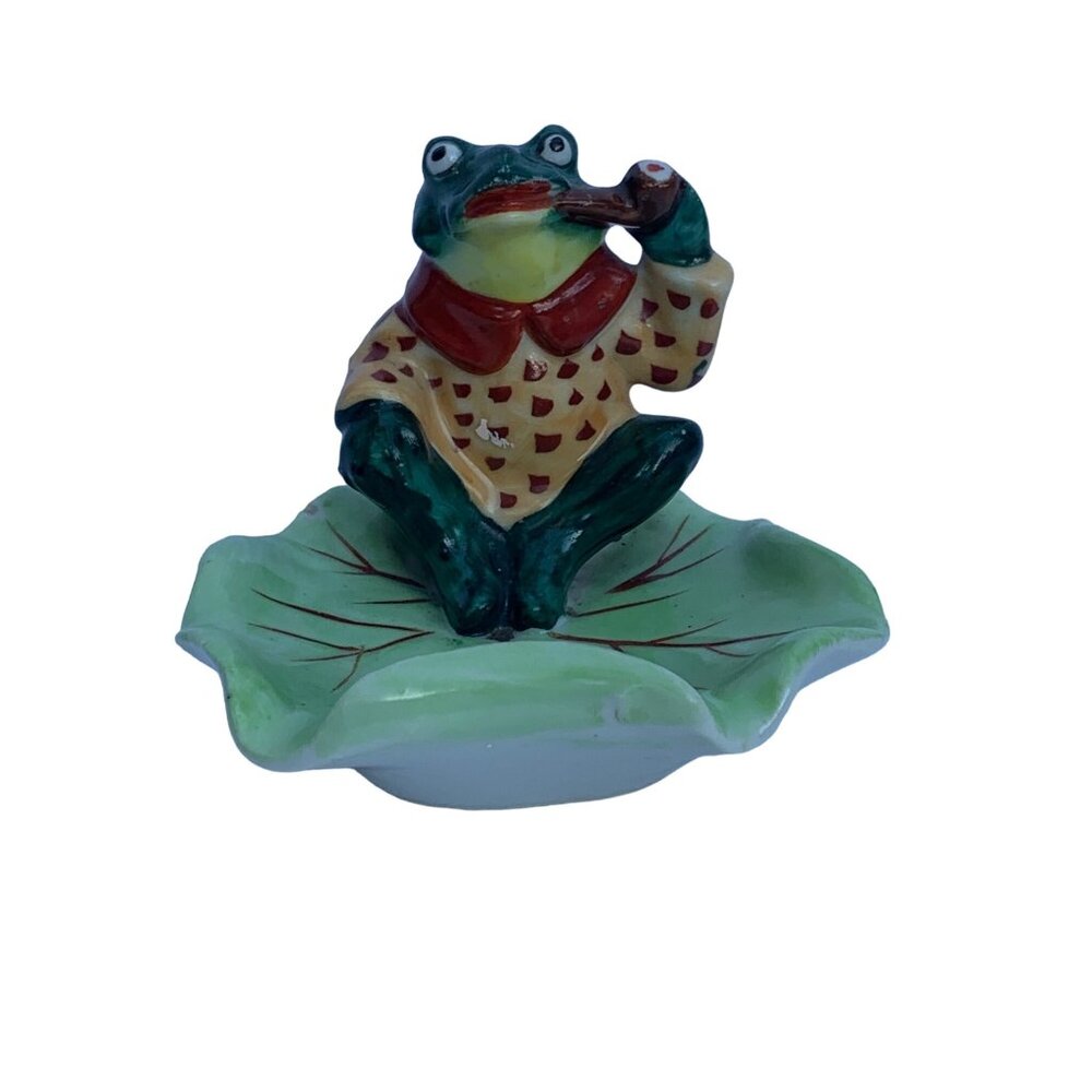 Japan Frog Figure Decor Porcelain Mid-Century Vintage Collectible